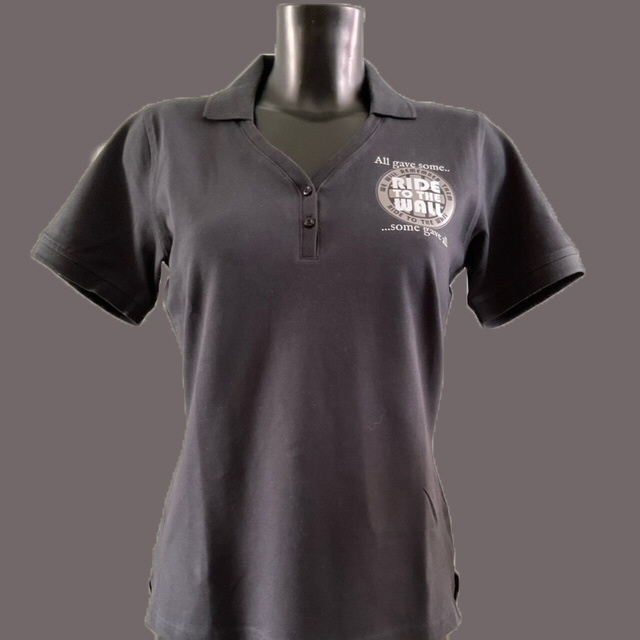 Ladies Polo Shirt 2023, Black - Size 12, Chest size 36"